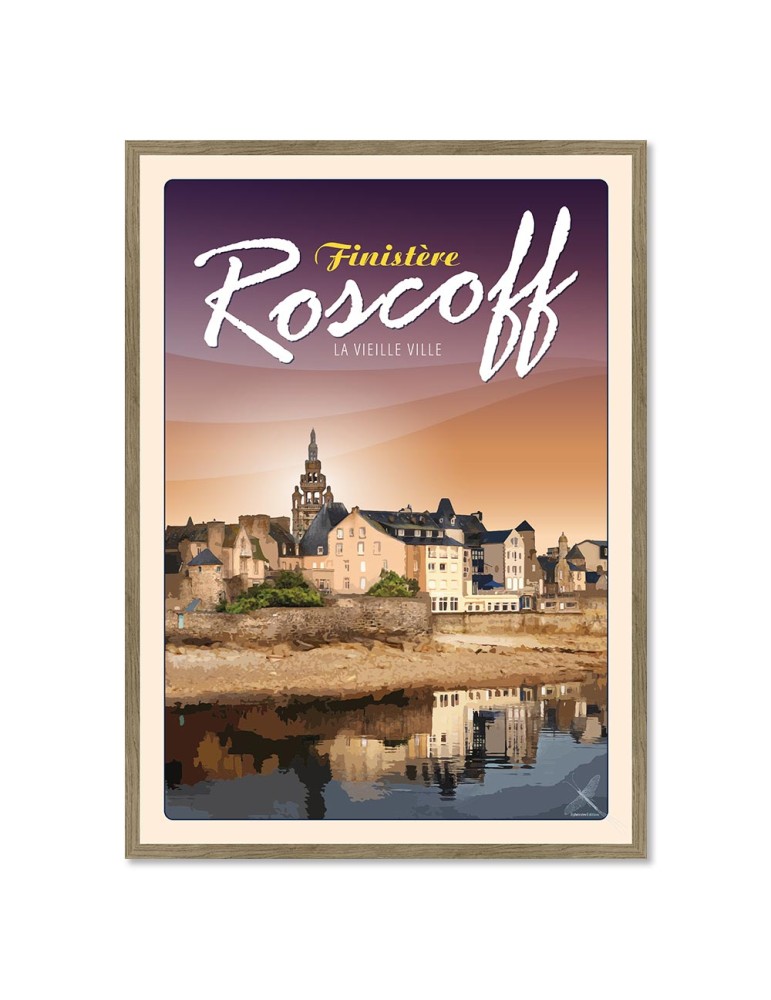 Roscoff - La Vieille ville - Poster affiche – image encadrée