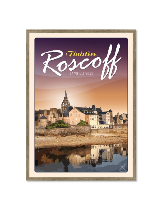 Roscoff - La Vieille ville - Poster affiche – image encadrée