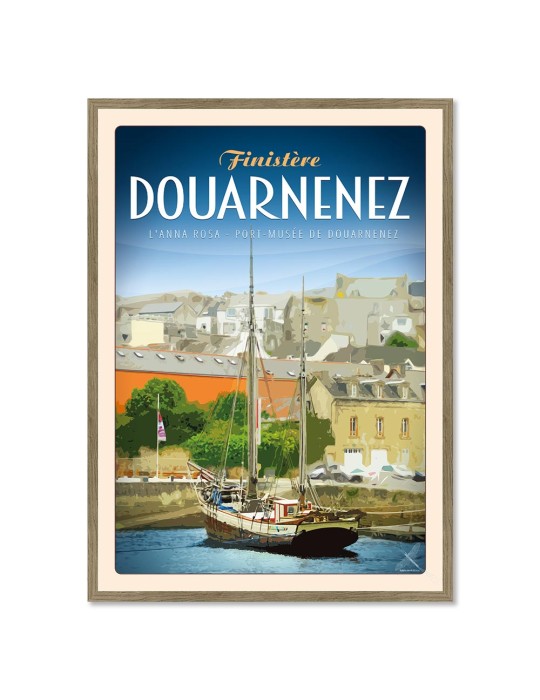 Douarnenez - Anna Rosa, Port musée - Poster affiche – image encadrée