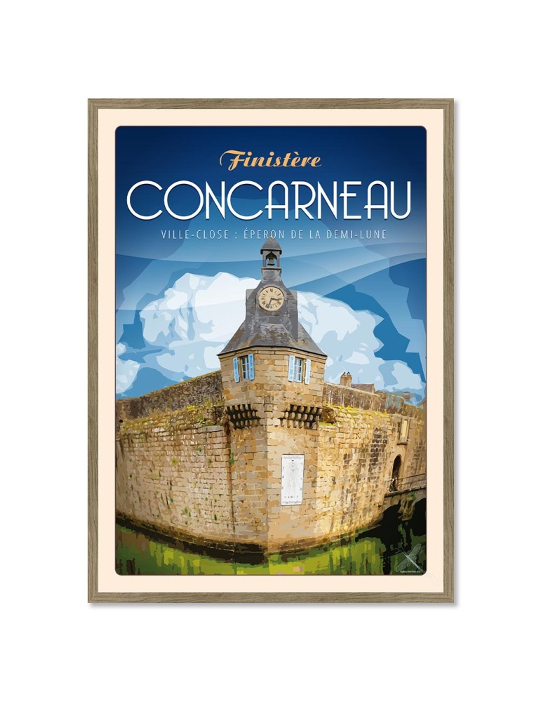 Concarneau - Ville close, Éperon de la Demi Lune - Poster affiche – image encadrée