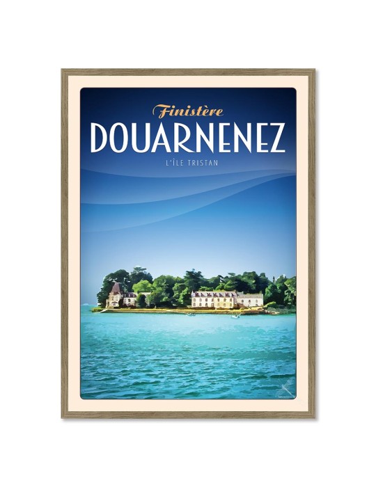 Douarnenez - Île Tristan - Poster affiche – image encadrée