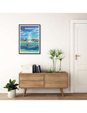 Marseille Le Prado – Poster affiche – image encadrée 2
