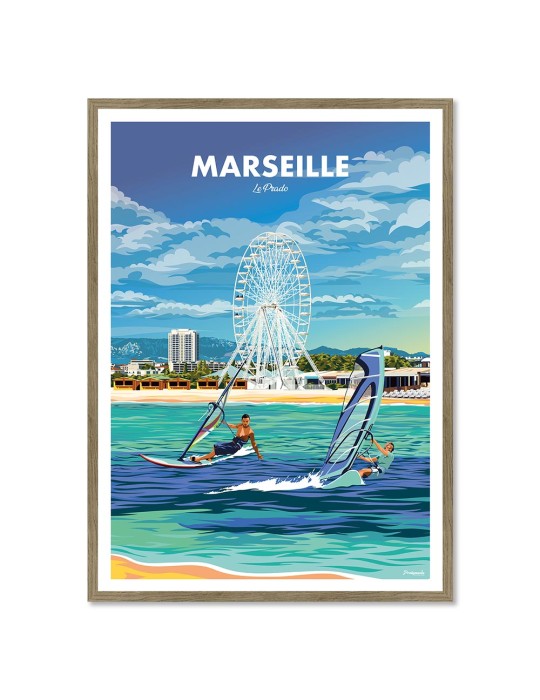 Marseille Le Prado – Poster affiche – image encadrée