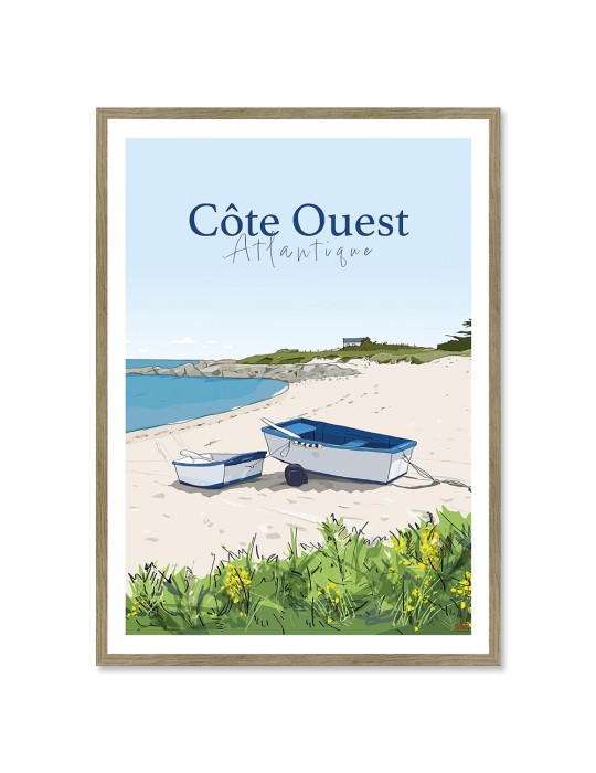 Côte Ouest - Atlantique – Poster affiche – image encadrée