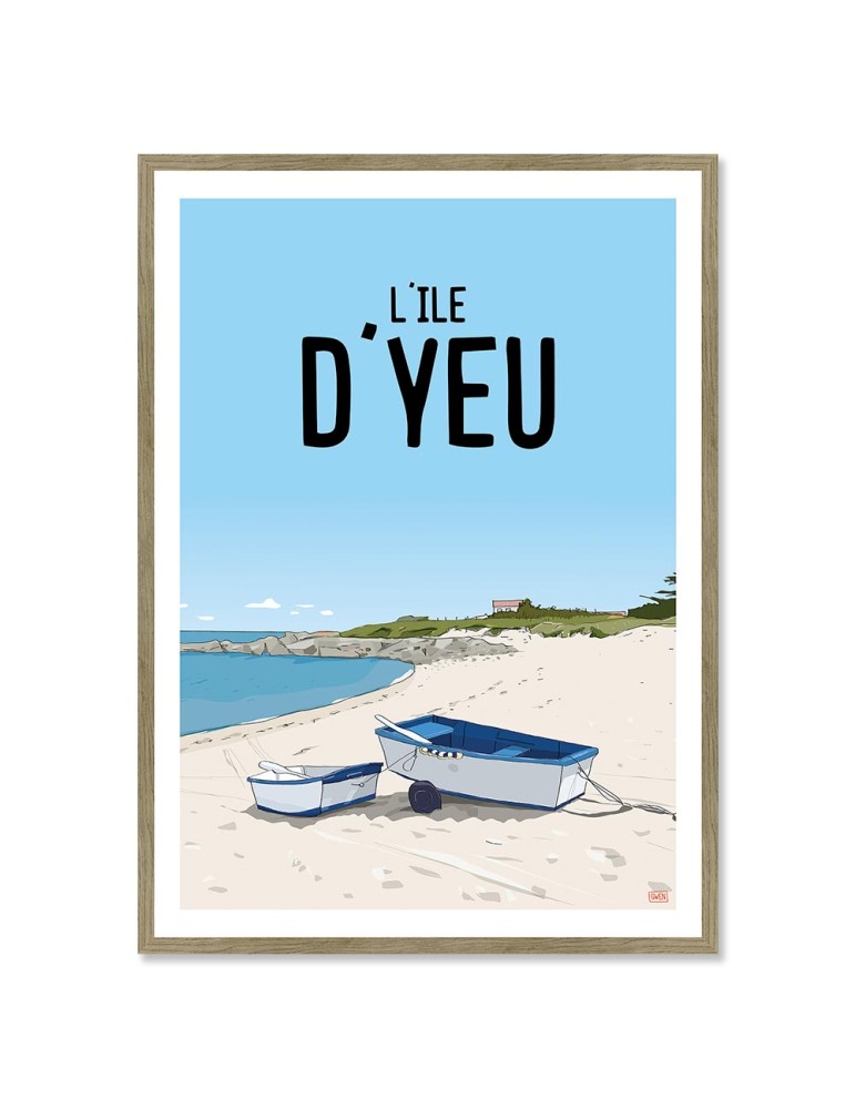 Ile d'Yeu plage – Poster affiche – image encadrée