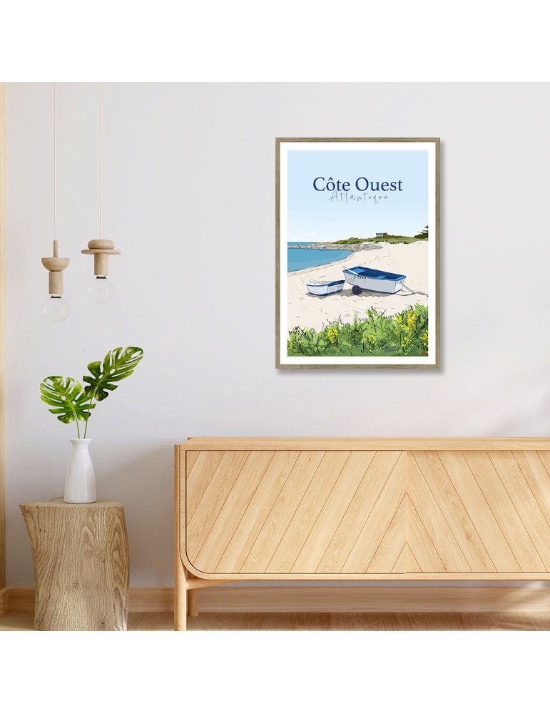 Côte Ouest - Atlantique – Poster affiche – image encadrée