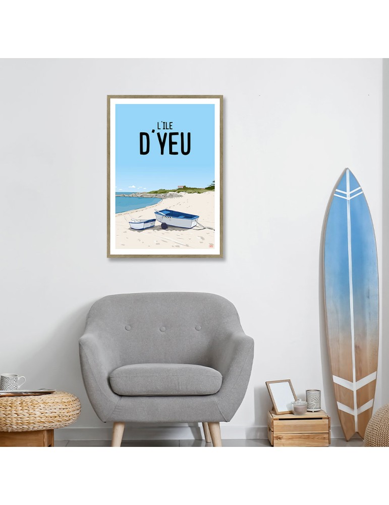Ile d'Yeu plage – Poster affiche – image encadrée