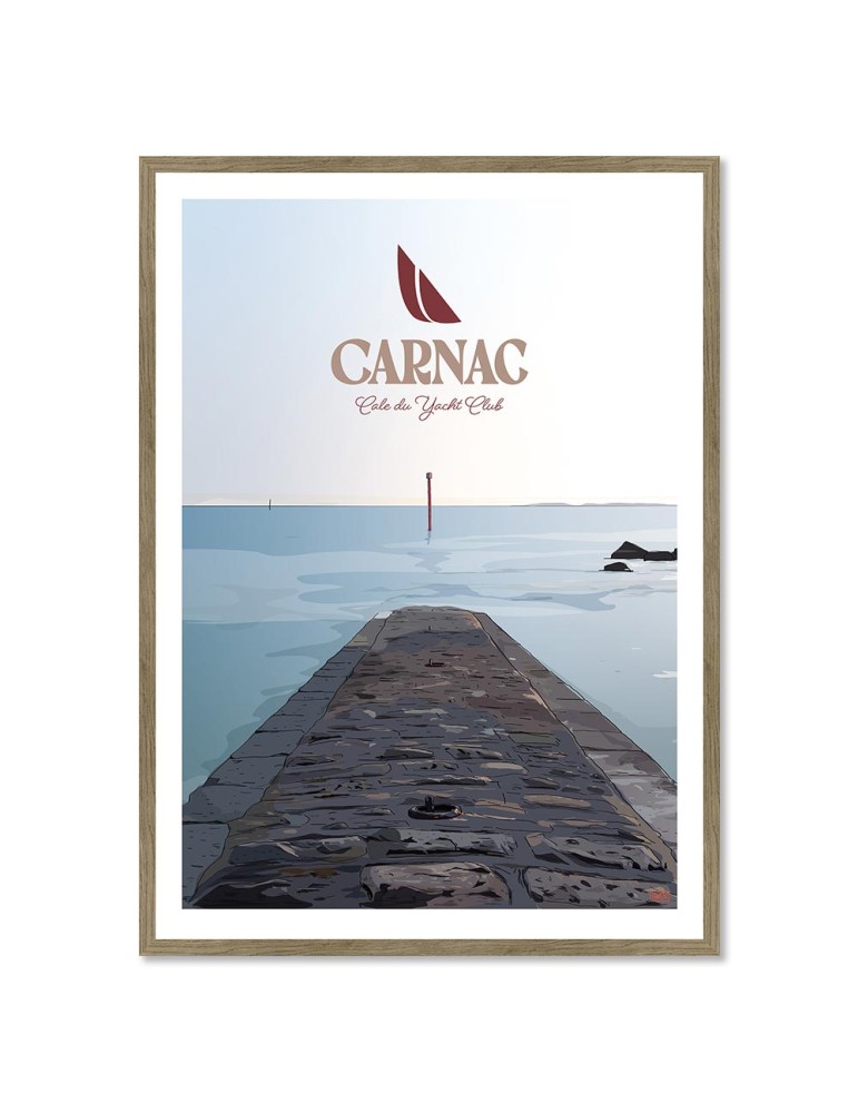 Carnac - Cale du Yacht Club – Poster affiche – image encadrée