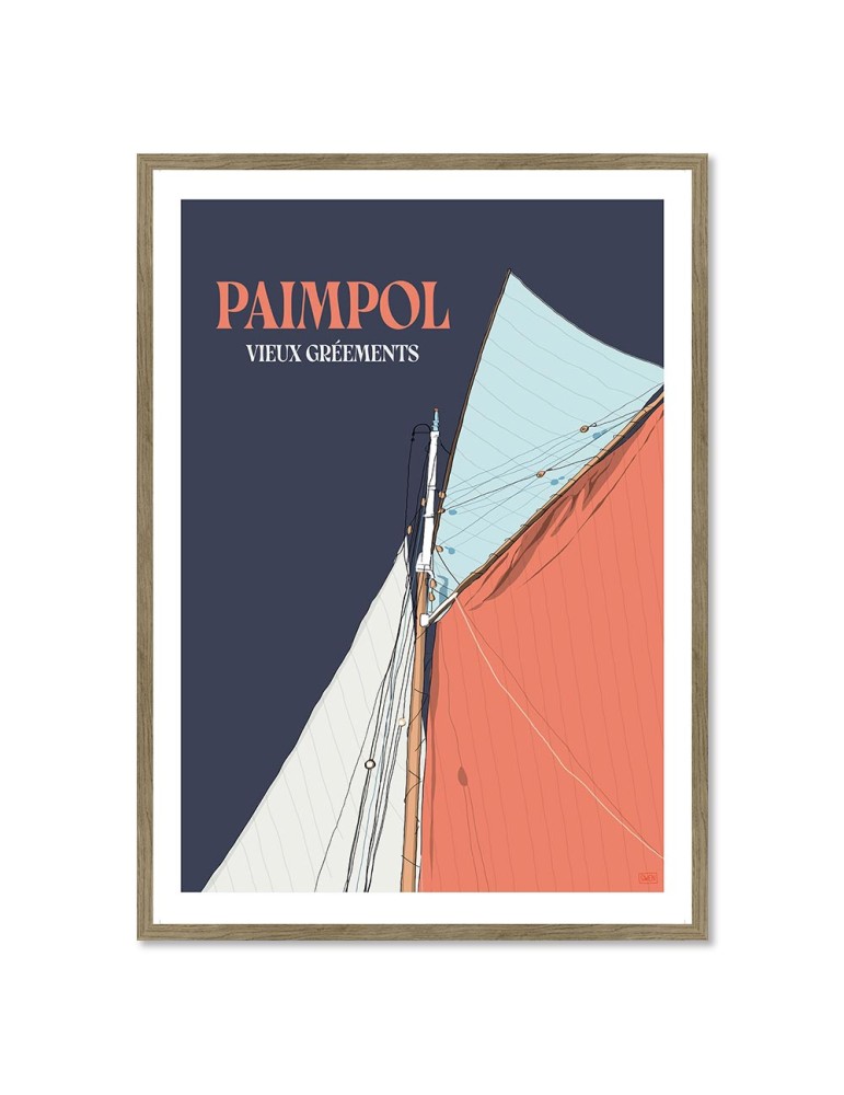 Paimpol - Vieux gréments – Poster affiche – image encadrée