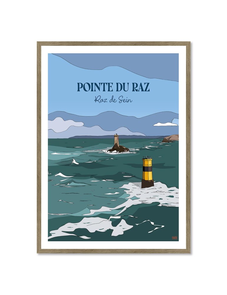 Pointe du Raz - Raz de Sein – Poster affiche – image encadrée