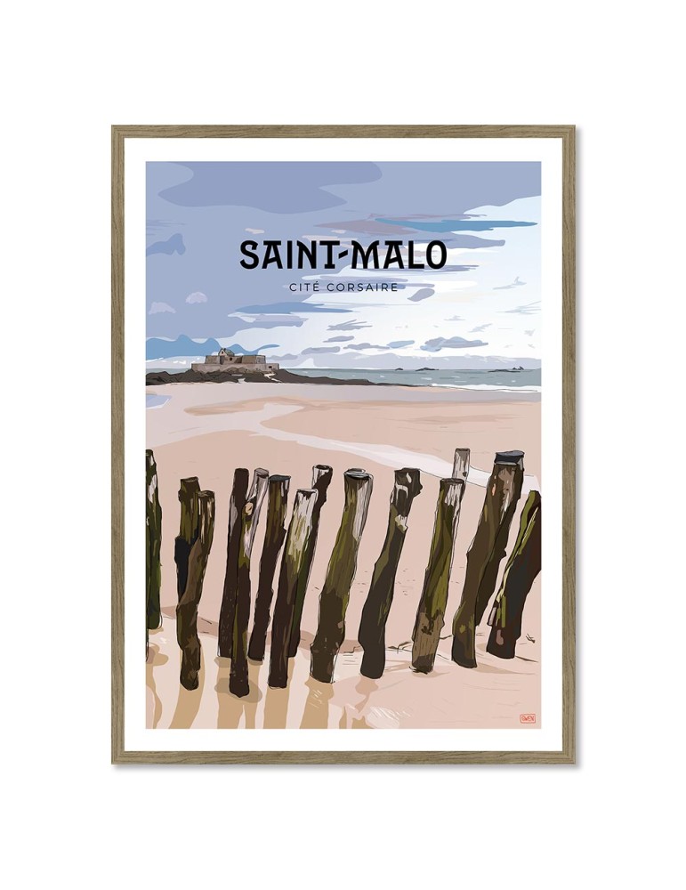 Saint-Malo - Cité Corsaire – Poster affiche – image encadrée