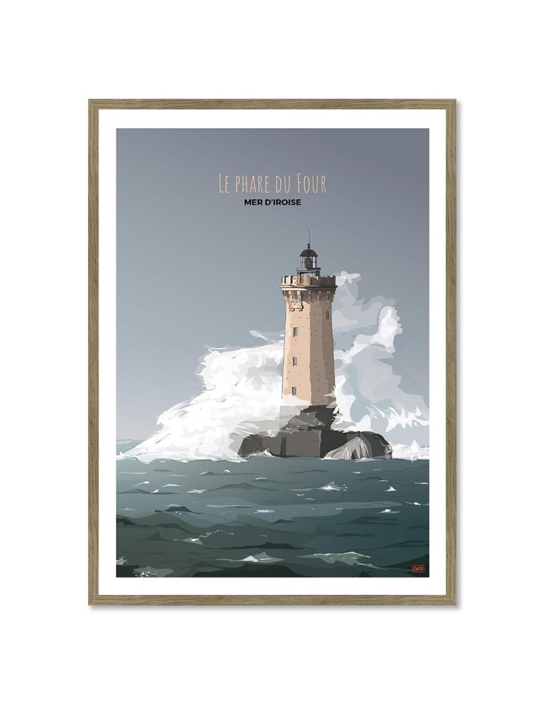 Le Phare du Four - Mer d'Iroise – Poster affiche – image encadrée