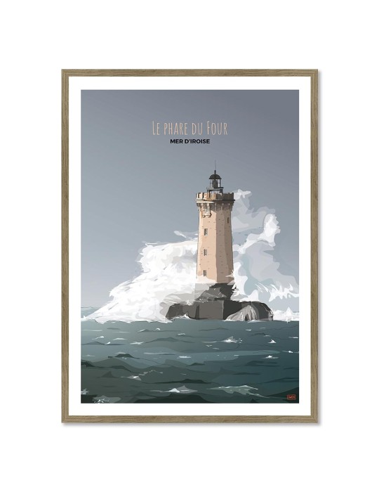 Le Phare du Four - Mer d'Iroise – Poster affiche – image encadrée