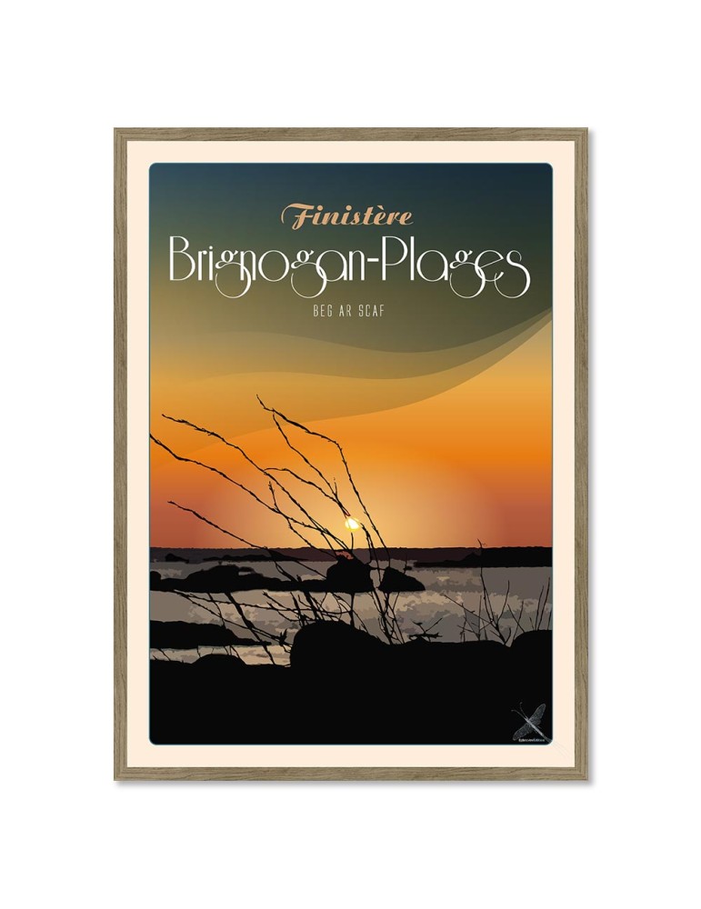 Brignogan-Plages Beg Ar Scaf - Poster affiche – image encadrée