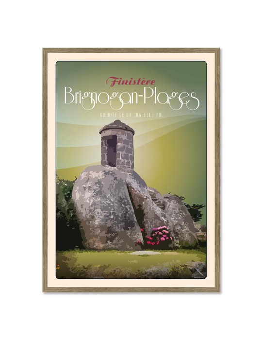 Brignogan-Plages Guérite de la Chapelle Pol - Poster affiche – image encadrée