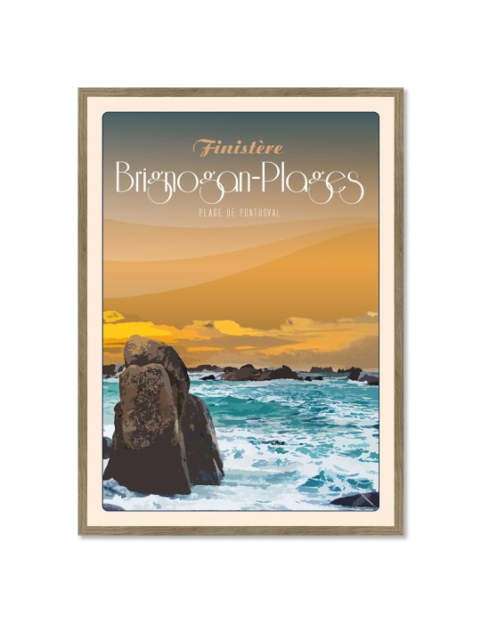 Brignogan-Plages Plage de Pontusval – Poster affiche – image encadrée
