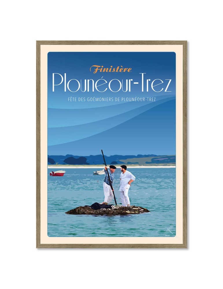 Plonéour-Trez Fête des Goémoniers - Poster affiche – image encadrée
