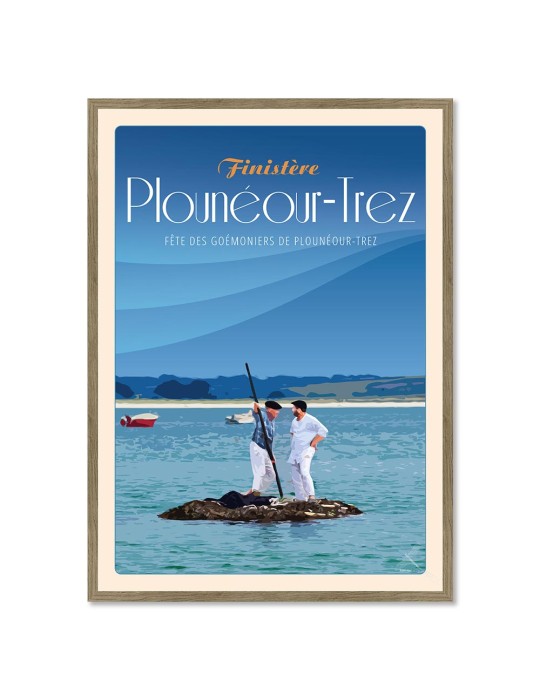 Plonéour-Trez Fête des Goémoniers - Poster affiche – image encadrée