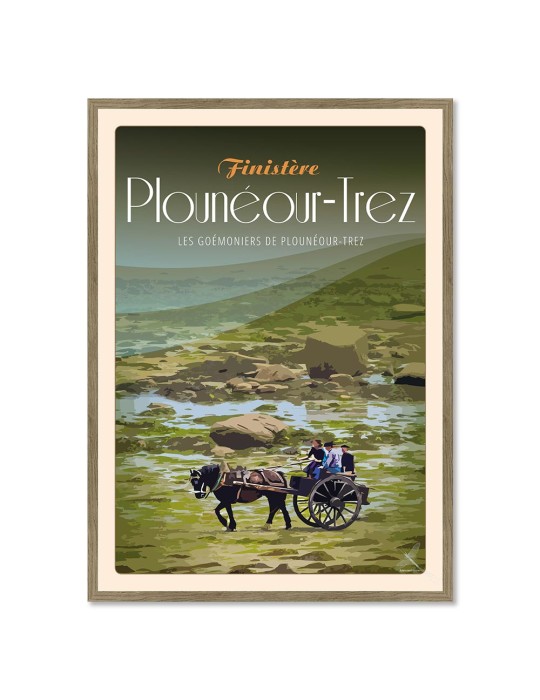 Plonéour-Trez Fête des Goémoniers - Poster affiche – image encadrée