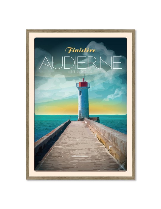 Audierne - Jetée Raoulic - Poster affiche – image encadrée
