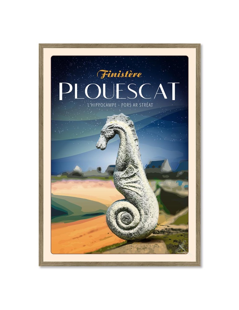 Plouescat - L'hippocampe, Port Ar Stréat - Poster affiche – image encadrée