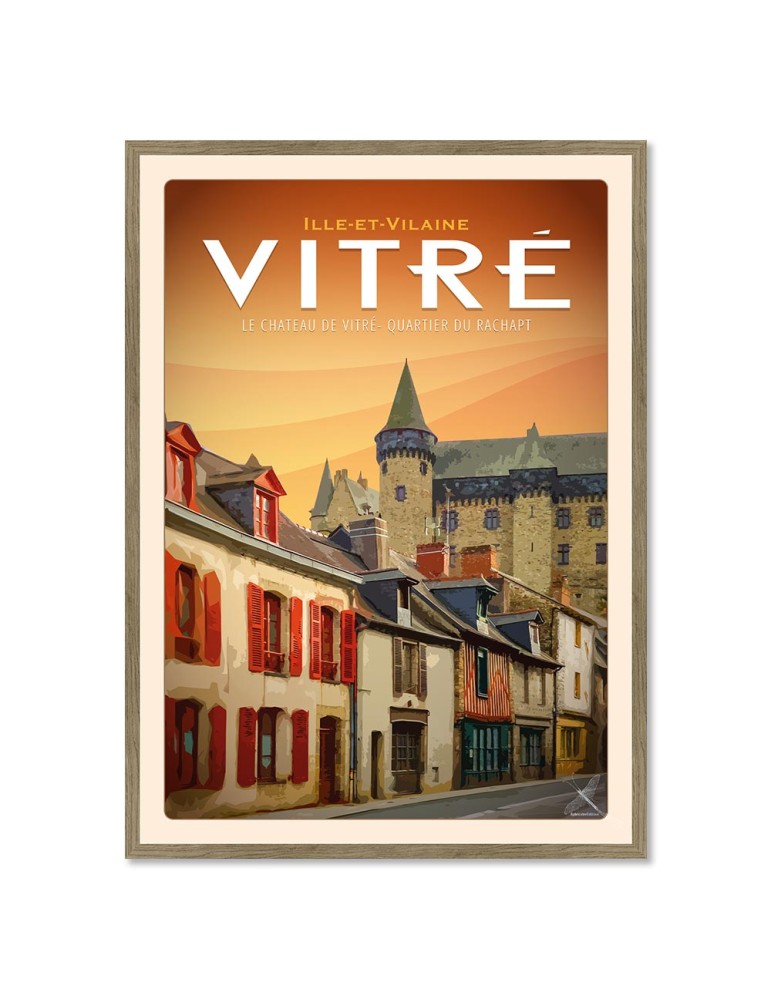 Vitré - Quartier du Rachapt - Poster affiche – image encadrée