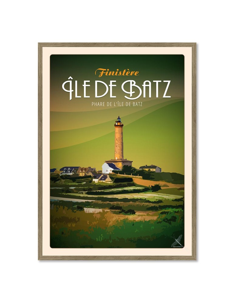 Île de Batz - Phare - Poster affiche – image encadrée