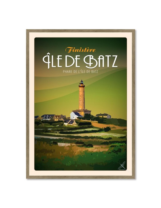 Île de Batz - Phare - Poster affiche – image encadrée