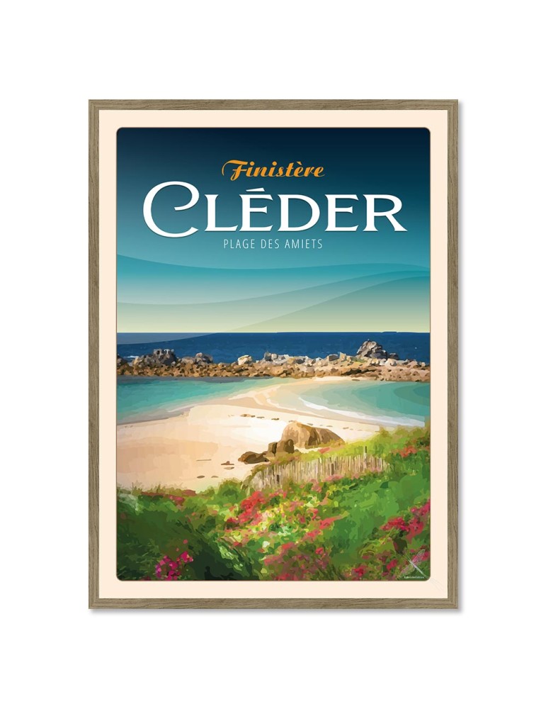 Cléder - Plage des Amiets - Poster affiche – image encadrée