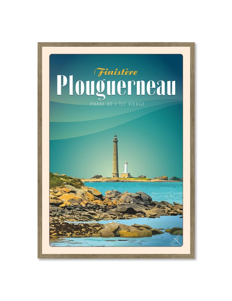 Plouguerneau - Phare de l'île Vierge - Poster affiche – image encadrée