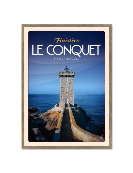 Le Conquet - Phare de Kermorvan - Poster affiche – image encadrée