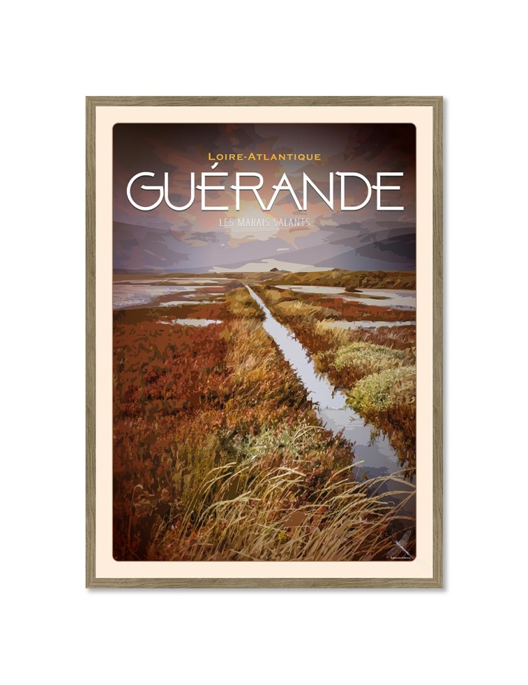 Guérande - Les Marais Salants - Poster affiche – image encadrée