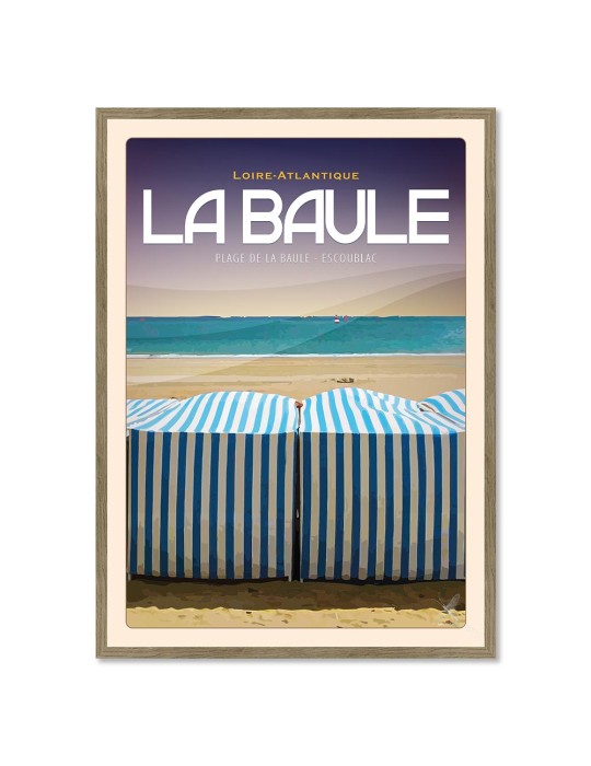 La Baule - Plage de La baule-Escoublac - Poster affiche – image encadrée