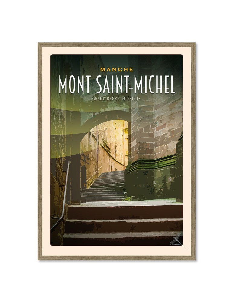 Mont-Saint-Michel - Grand Degré Intérieur - Poster affiche – image encadrée