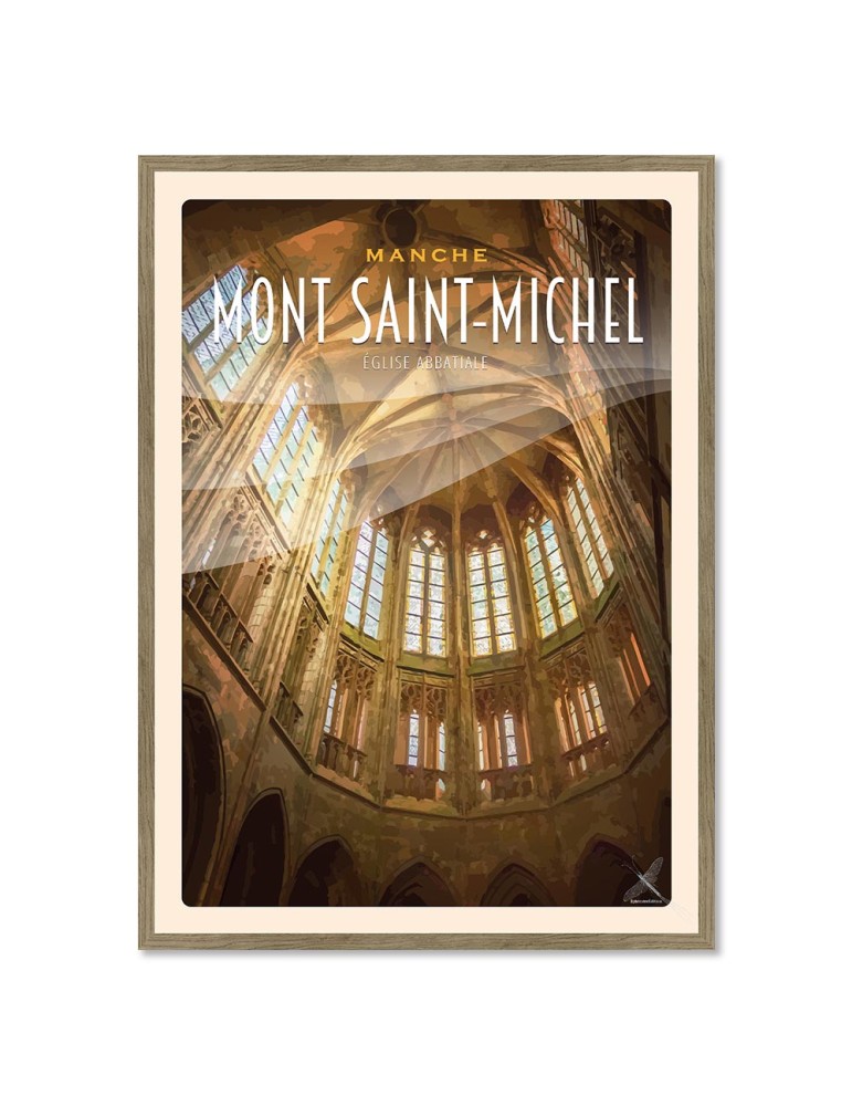 Mont-Saint-Michel - Voûte du choeur Eglise Abbatiale - Poster affiche – image encadrée
