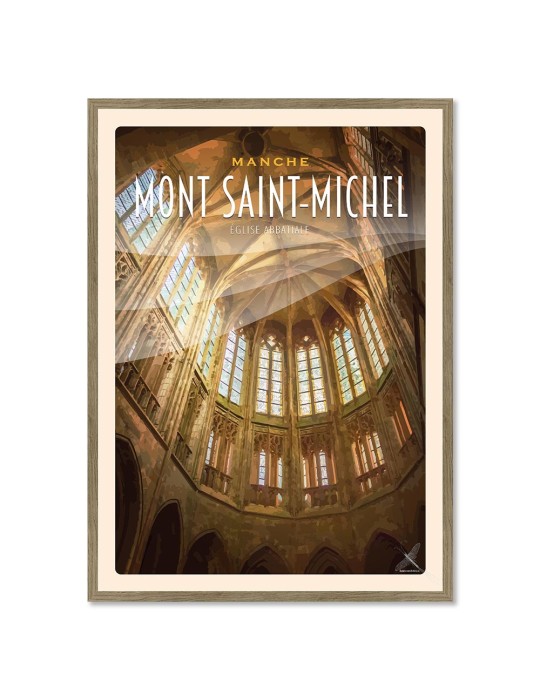 Mont-Saint-Michel - Voûte du choeur Eglise Abbatiale - Poster affiche – image encadrée