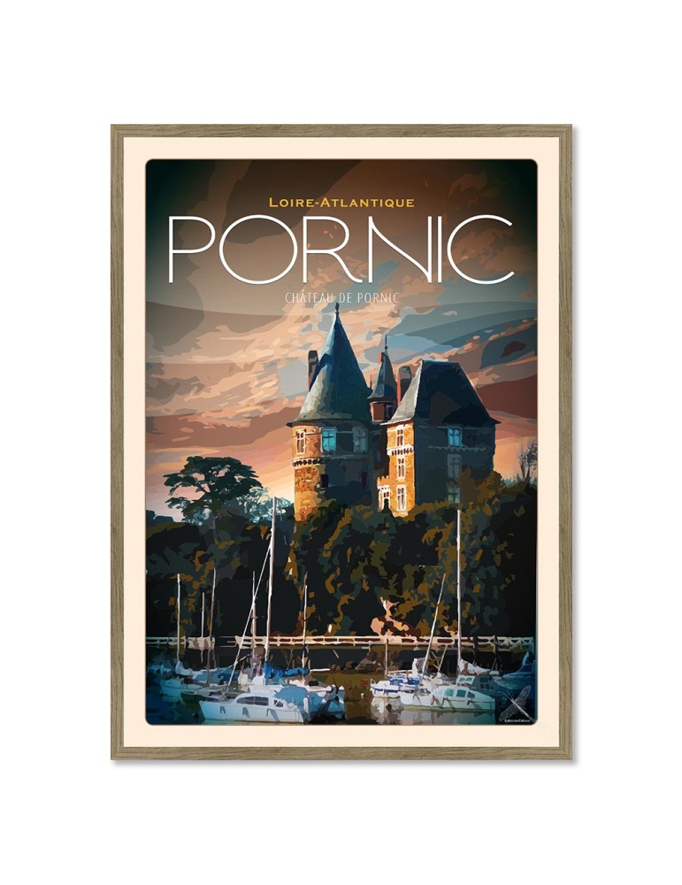 Pornic - Le Château - Poster affiche – image encadrée