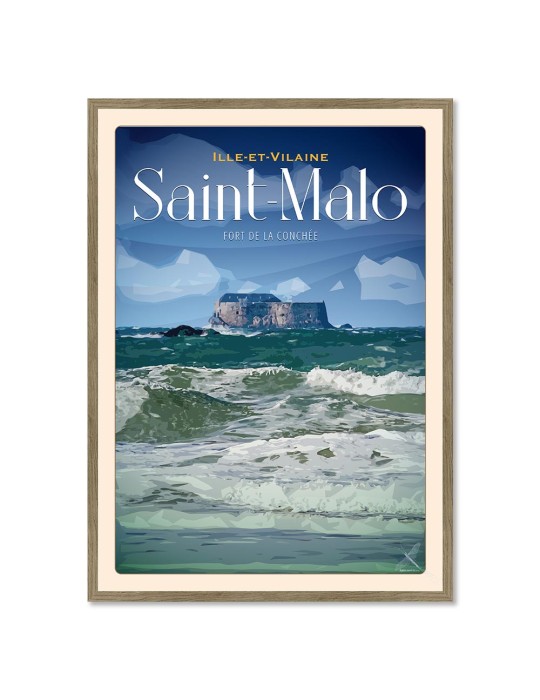 Saint Malo - Fort De La Conchée - Poster affiche – image encadrée