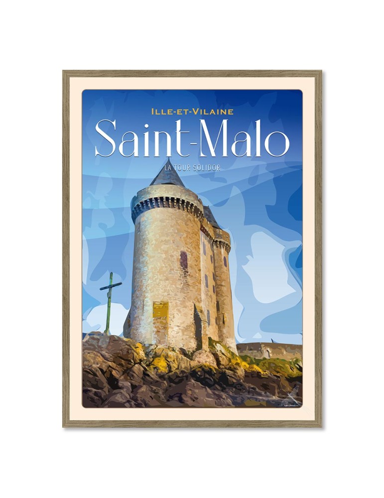 Saint Malo - La Tour Salidor - Poster affiche – image encadrée