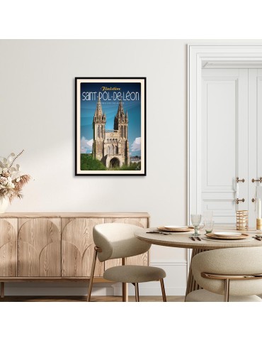 Saint-Pôl-De-Léon - Cathédrale Saint Paul Aurélien - Poster affiche – image encadrée 2