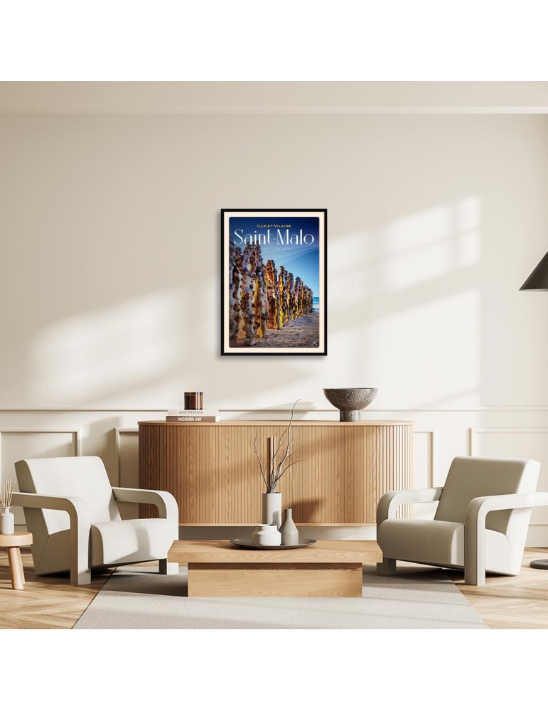 Saint-Malo - La Chaussée du Sillon - Poster affiche – image encadrée