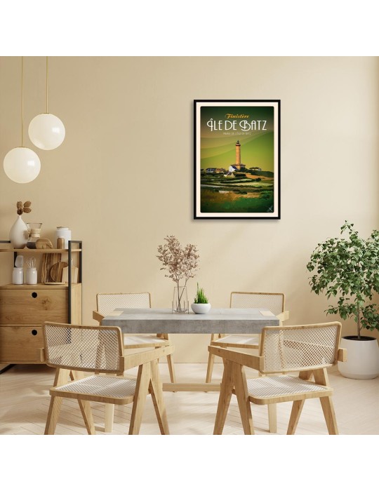 Île de Batz - Phare - Poster affiche – image encadrée