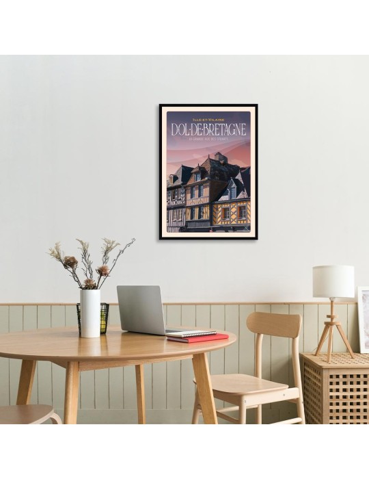 Dol-de-Bretagne - La grande rue des Stuarts - Poster affiche – image encadrée