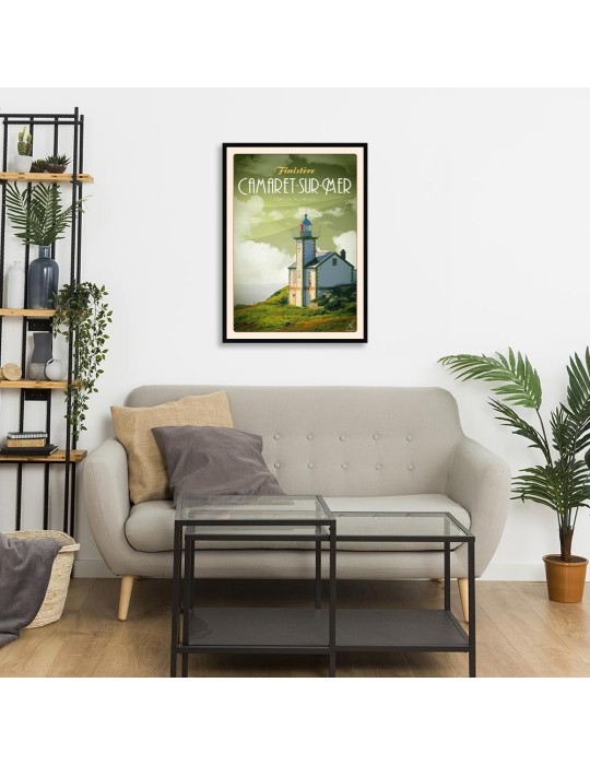 Camaret-Sur-Mer - Phare du Toulinguet - Poster affiche – image encadrée
