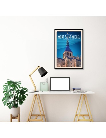 Mont-Saint-Michel - Clocher - Poster affiche – image encadrée 2