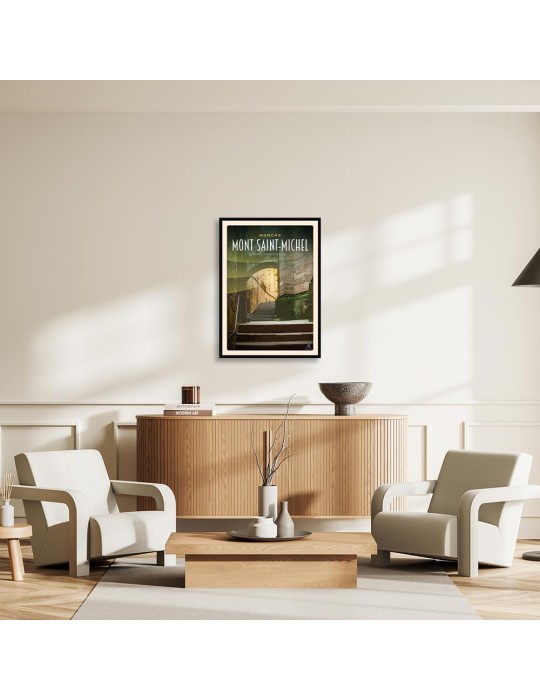 Mont-Saint-Michel - Grand Degré Intérieur - Poster affiche – image encadrée