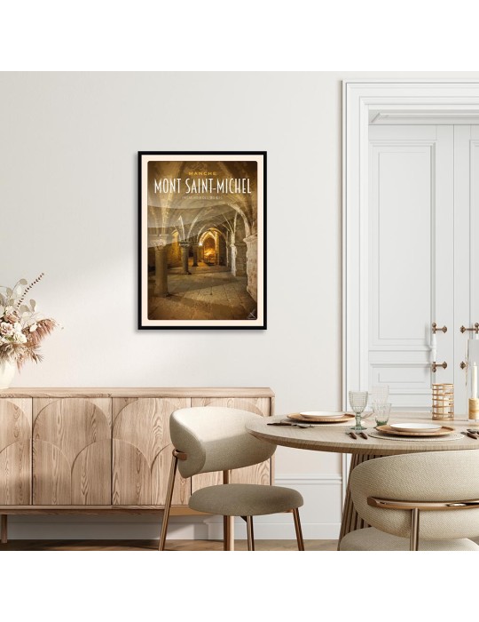 Mont-Saint-Michel - Promenoir des Moines - Poster affiche – image encadrée