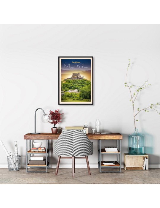 Murol - Château Fort - Poster affiche – image encadrée
