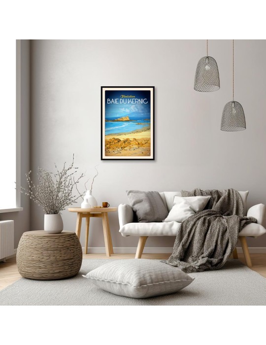Plouescat - Baie du Kernic - Poster affiche – image encadrée