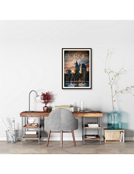 Pornic - Le Château - Poster affiche – image encadrée